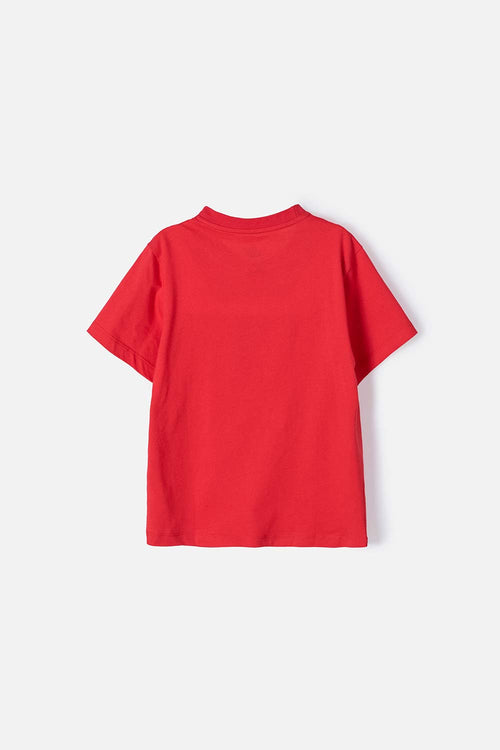 BOY'S RED ROUND NECK FLASH T-SHIRT
