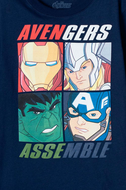 CAMISETA DE LOS AVENGERS ESTAMPADA AZUL PARA NIÑO