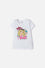 CAMISETA DE LA BARBIE ESTAMPADA BLANCA PARA NIÑA
