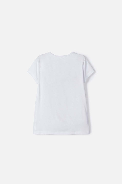 GIRLS' BARBIE PRINTED WHITE T-SHIRT