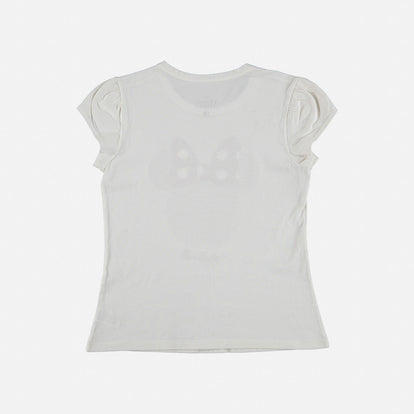 CAMISETA DE NIÑA, MANGA CORTA BLANCA DE MINNIE MOUSE ©DISNEY