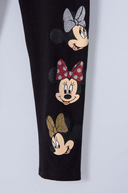 LEGGINS DE MINNIE MOUSE NEGRO PARA NIÑA