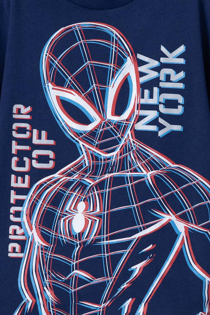 PIJAMA DE SPIDER-MAN PANTALÓN LARGO AZUL, ROJO Y GRIS PARA NIÑO