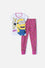 PIJAMA DE MINIONS CON PANTALÓN LARGO BLANCO Y FUCSIA PARA NIÑA