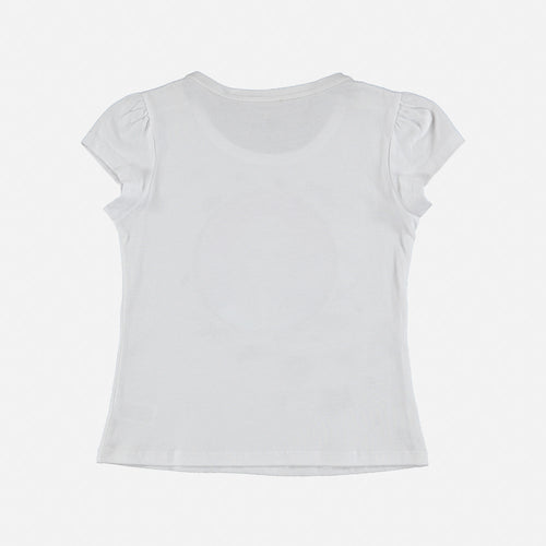 CAMISETA DE NIÑA, MANGA CORTA BLANCA DE FROZEN ©DISNEY