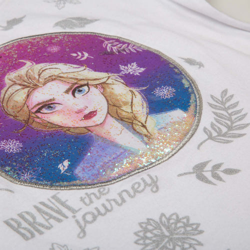 CAMISETA DE NIÑA, MANGA CORTA BLANCA DE FROZEN ©DISNEY