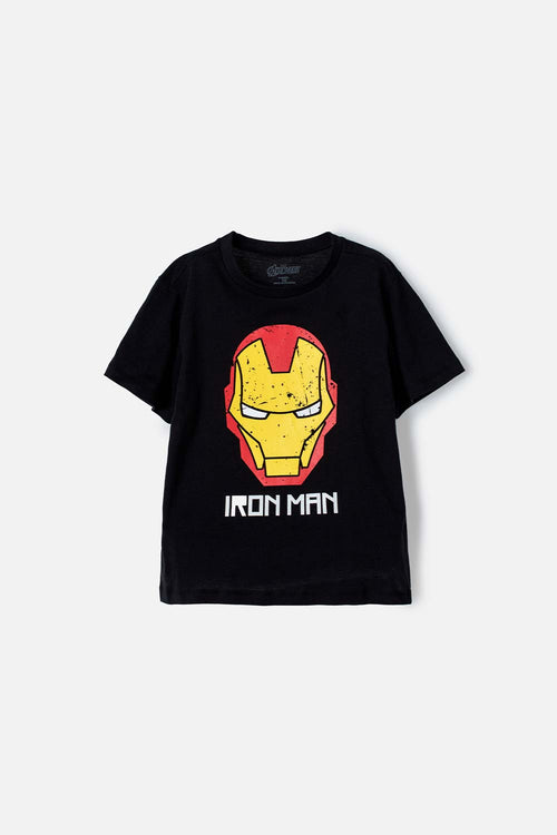 IRON MAN SHORT SLEEVE BLACK T-SHIRT FOR KIDS