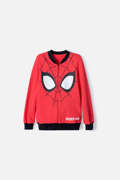 BUZO DE SPIDER-MAN CON CIERRE ROJO PARA NIÑO
