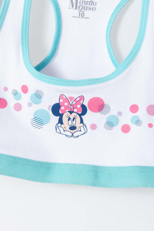 PANTY Y TOP DE MINNIE BLANCO Y AZUL PARA NIÑA