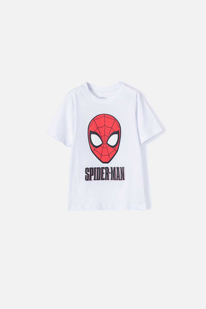 CAMISETA DE SPIDER-MAN MANGA CORTA BLANCA PARA NIÑO