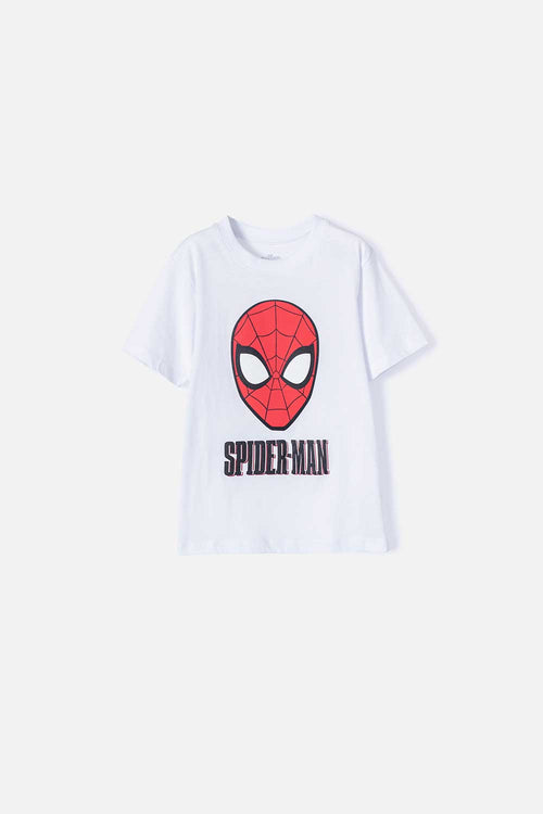 CAMISETA DE SPIDER-MAN MANGA CORTA BLANCA PARA NIÑO