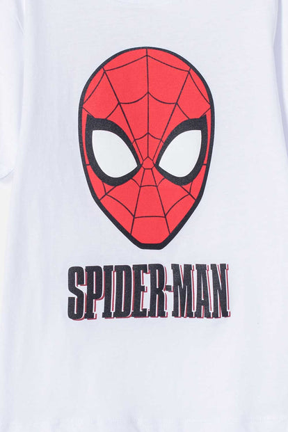 CAMISETA DE SPIDER-MAN MANGA CORTA BLANCA PARA NIÑO