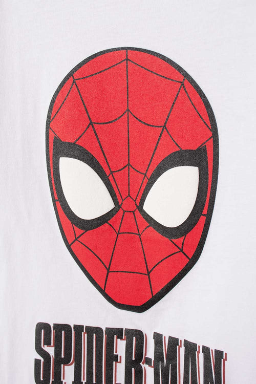 CAMISETA DE SPIDER-MAN MANGA CORTA BLANCA PARA NIÑO