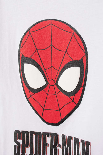 CAMISETA DE SPIDER-MAN MANGA CORTA BLANCA PARA NIÑO