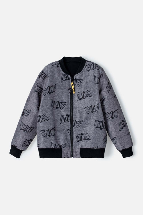 CHAQUETA DE BATMAN ABIERTO GRIS PARA NIÑO