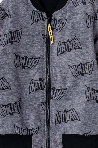 CHAQUETA DE BATMAN ABIERTO GRIS PARA NIÑO