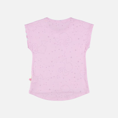 CAMISETA DE BARBIE MANGA CORTA PALO DE ROSA PARA NIÑA