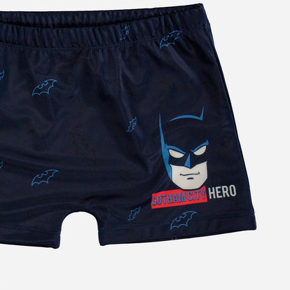 CONJUNTO DE BAÑO DE BATMAN MANGA LARGA AZUL Y ROJO PARA NIÑO