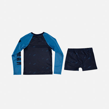 CONJUNTO DE BAÑO DE BATMAN MANGA LARGA AZUL Y ROJO PARA NIÑO