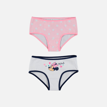 DÚO DE PANTYS MINNIE ROSADO Y BLANCO PARA NIÑA