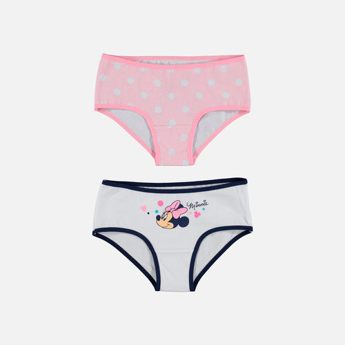 DÚO DE PANTYS MINNIE ROSADO Y BLANCO PARA NIÑA