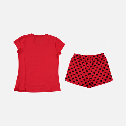 PIJAMA DE MINNIE PANTALÓN CORTO ROJO PARA NIÑA