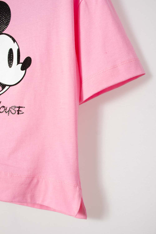 MICKEY MOUSE PINK SHORT SLEEVE T-SHIRT FOR GIRL