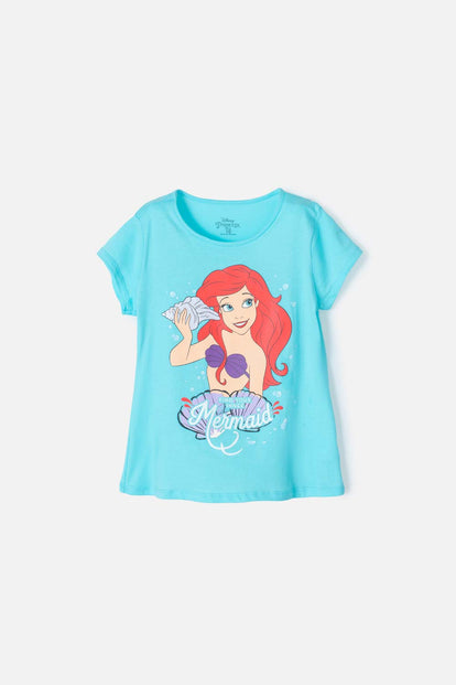 CAMISETA DE LA SIRENITA ESTAMPADA AZUL PARA NIÑA