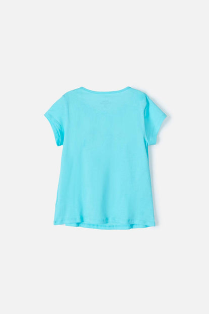 CAMISETA DE LA SIRENITA ESTAMPADA AZUL PARA NIÑA