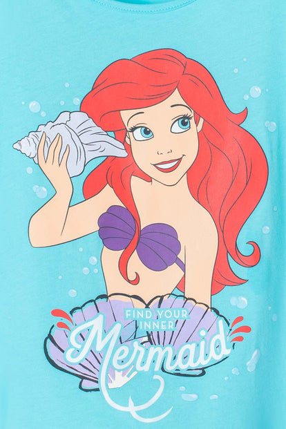 CAMISETA DE LA SIRENITA ESTAMPADA AZUL PARA NIÑA