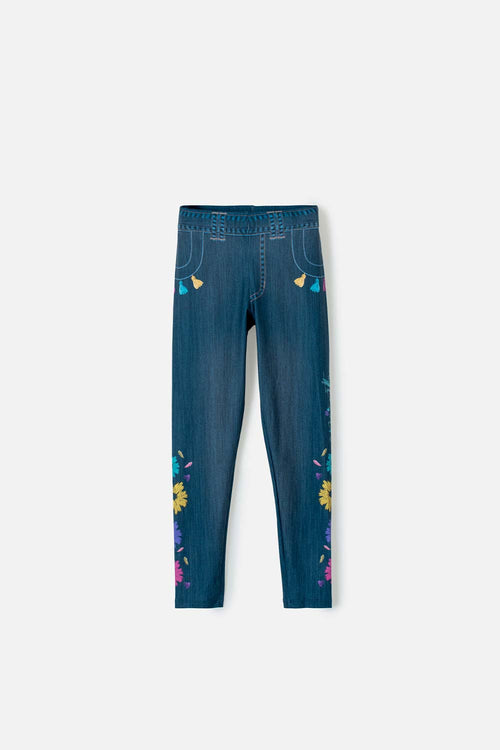 LEGGINS DE ENCANTO ESTAMPADO AZUL PARA NIÑA