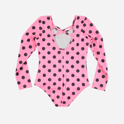 VESTIDO DE BAÑO DE MINNIE MANGA LARGA ROSADO PARA NIÑA