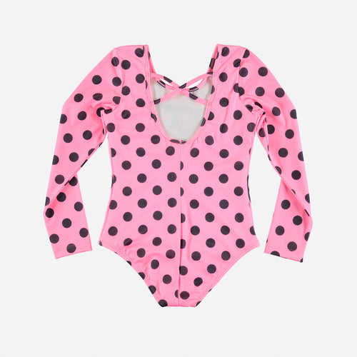 VESTIDO DE BAÑO DE MINNIE MANGA LARGA ROSADO PARA NIÑA