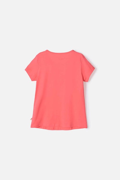 CAMISETA DE BARBIE  MANGA CORTA ROSADA PARA NIÑA