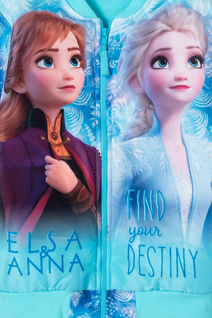 CHAQUETA DE FROZEN CON CAPUCHA AZUL PARA NIÑA