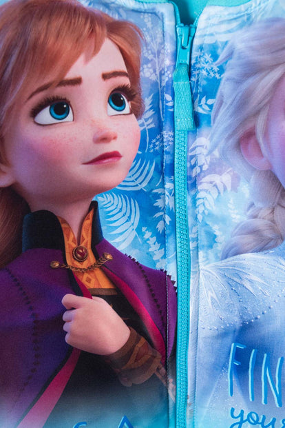 CHAQUETA DE FROZEN CON CAPUCHA AZUL PARA NIÑA