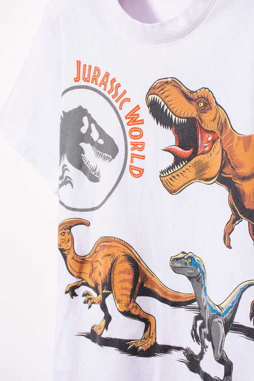 CAMISETA DE NIÑO, MANGA CORTA BLANCA DE JURASSIC WORLD