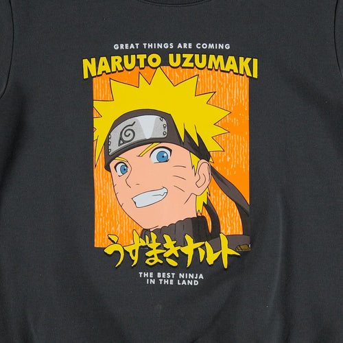 BUZO DE NARUTO ESTAMPADO GRIS PARA TEEN NIÑO