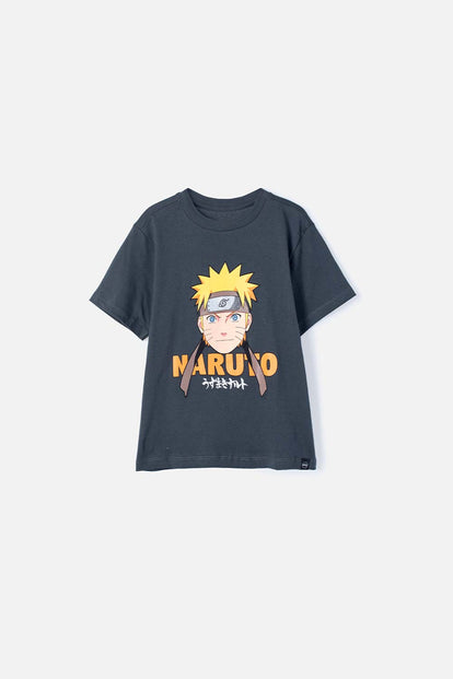 CAMISETA DE NARUTO ESTAMPADA GRIS PARA TEEN NIÑO