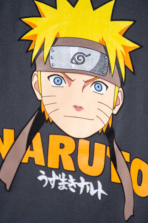 CAMISETA DE NARUTO ESTAMPADA GRIS PARA TEEN NIÑO