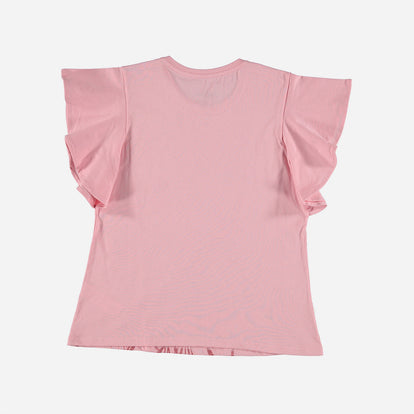 CAMISETA DE ELSA ESTAMPADA ROSADA PARA NIÑA