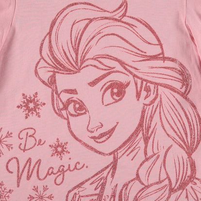 CAMISETA DE ELSA ESTAMPADA ROSADA PARA NIÑA