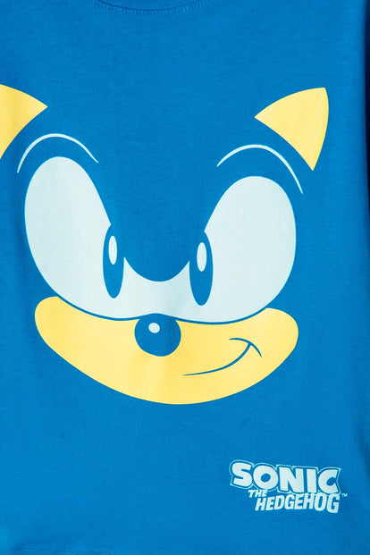 CAMISETA DE SONIC MANGA CORTA AZUL PARA NIÑO