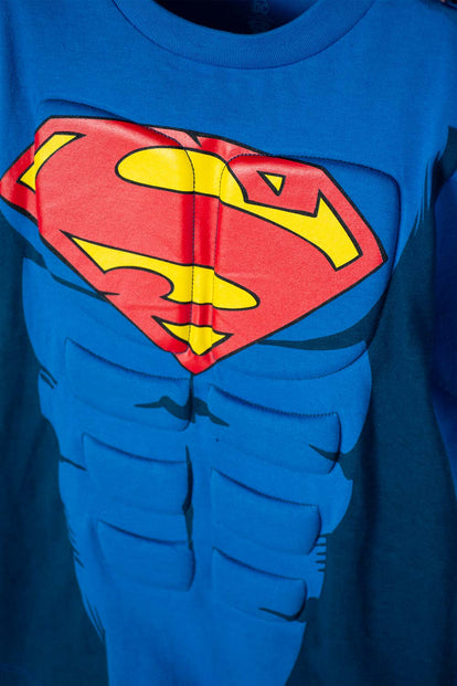 CAMISETA DE SUPERMAN MANGA CORTA CON CAPA REMOVIBLE PARA NIÑO