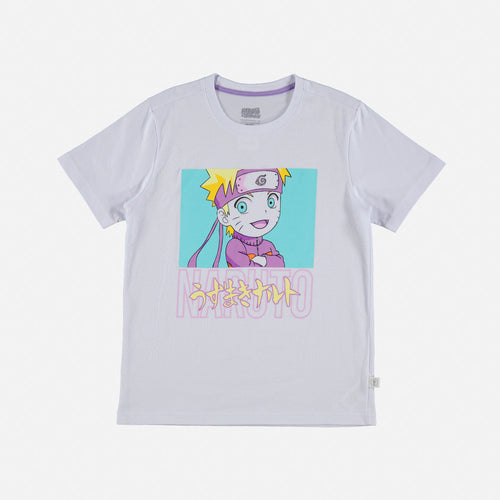 NARUTO SHORT SLEEVE WHITE T-SHIRT FOR TEEN GIRLS