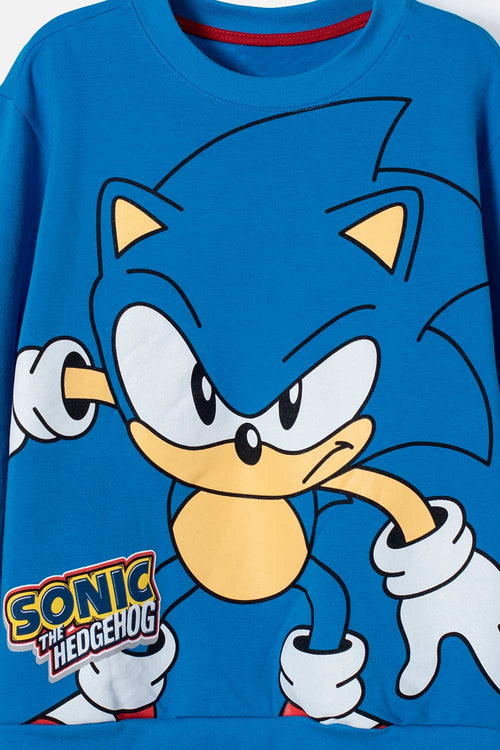 BUZO CERRADO DE SONIC AZUL PARA NIÑO