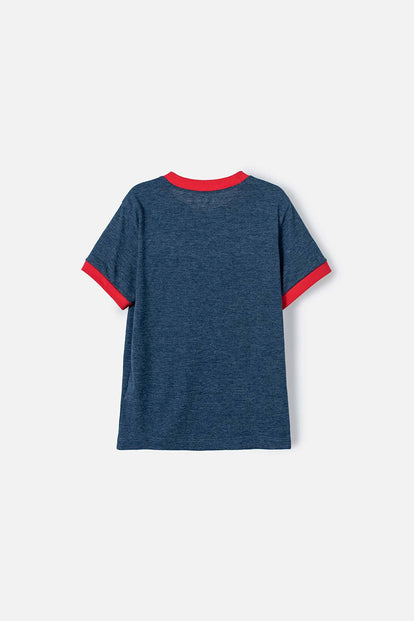 CAMISETA DE SUPERMAN ESTAMPADA AZUL Y ROJA PARA NIÑO