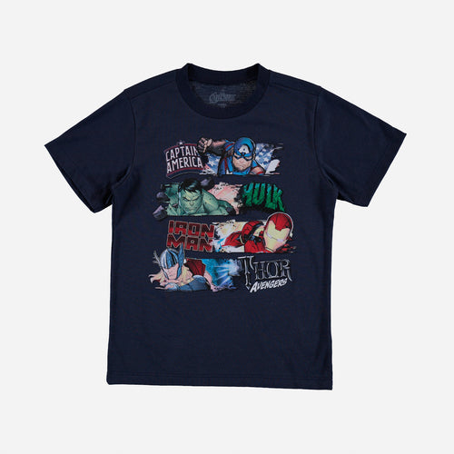 CAMISETA  DE NIÑO, MANGA CORTA NEGRA DE MARVEL