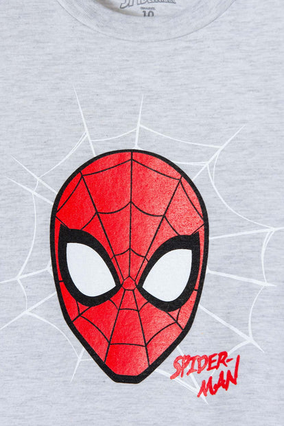 CAMISETA DE SPIDER-MAN MANGA CORTA GRIS PARA NIÑO