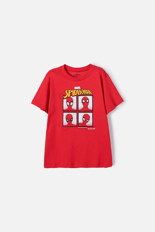 CAMISETA DE SPIDER-MAN  MANGA CORTA ROJA PARA NIÑO
